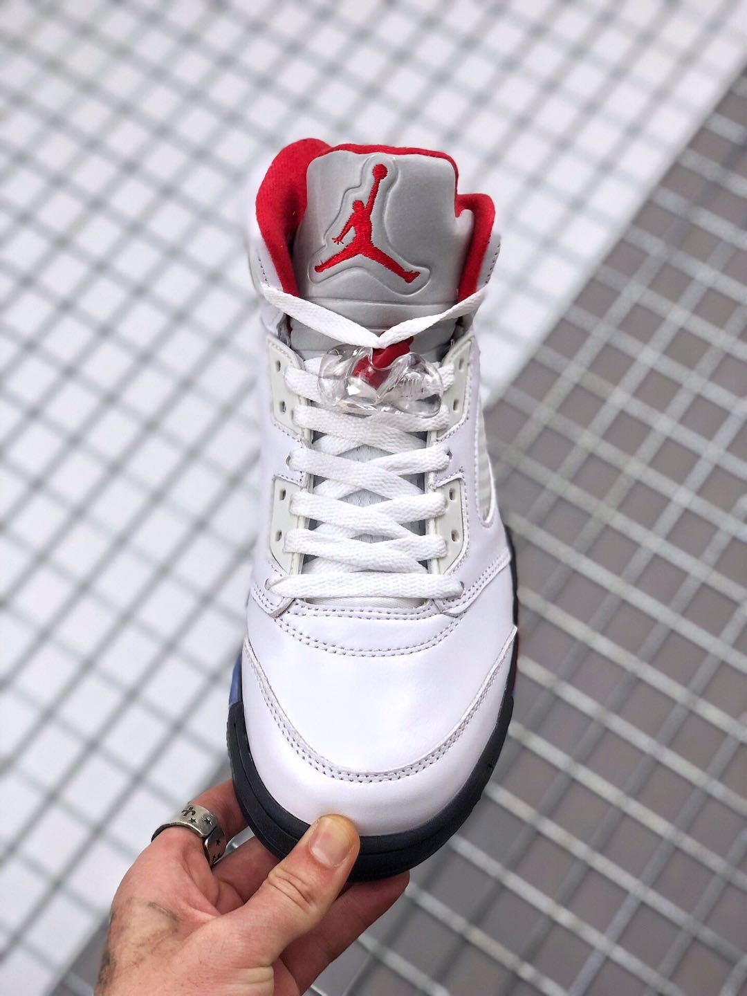 Air Jordan 5 Fire Red High-Top Sneakers - product image from the listing.