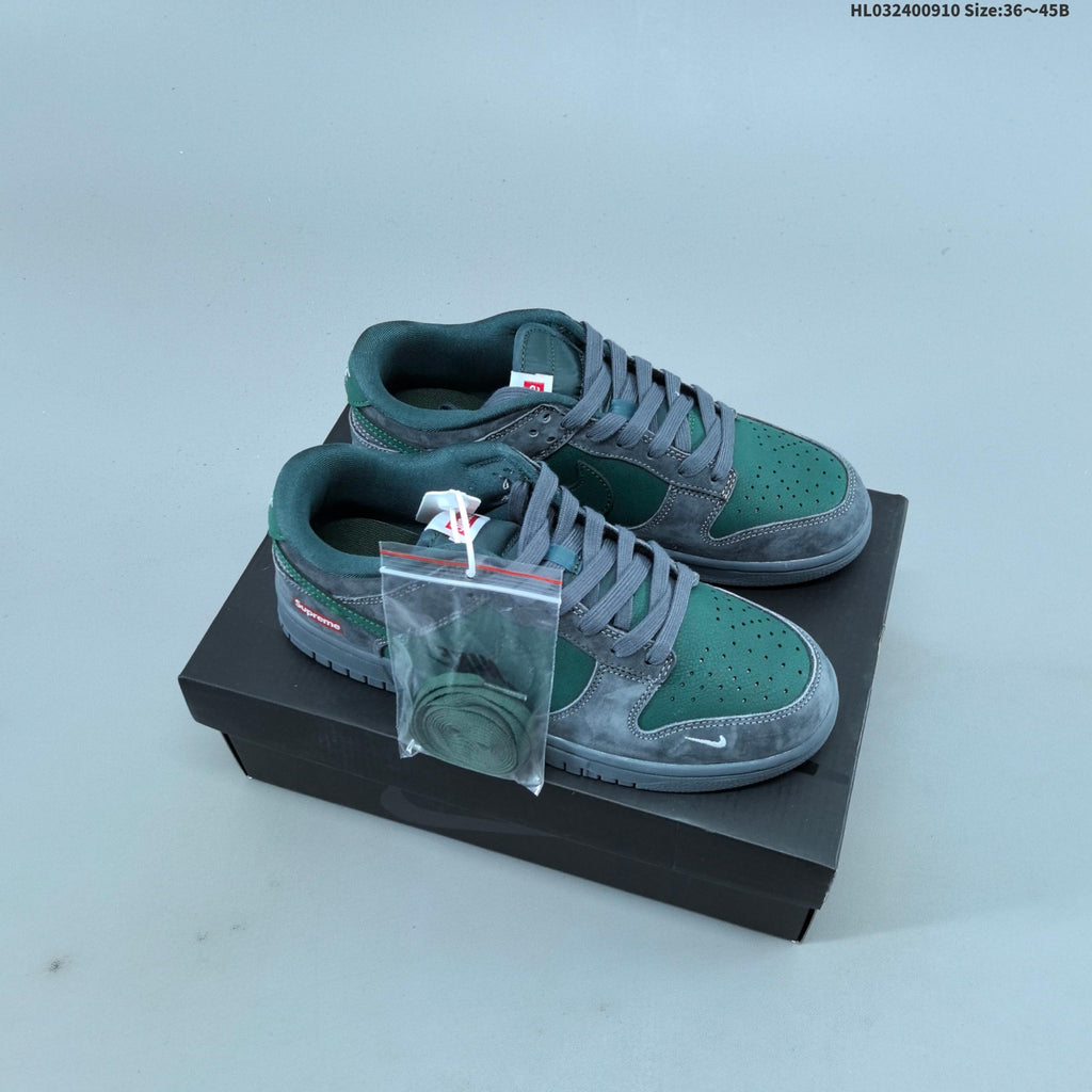 Nike Dunk SB Low Supreme Sneakers in Green Grey - product image from the listing.