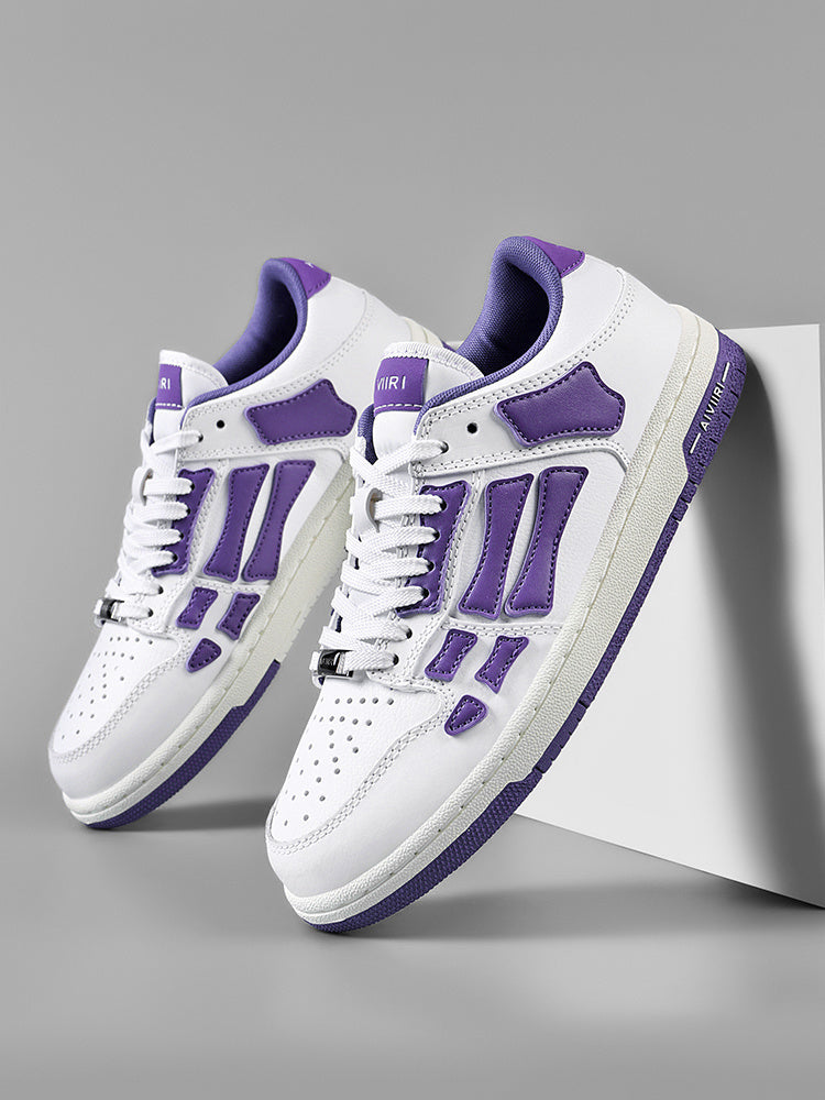 White and Purple AIMIRI Low-Top Sneakers - product image from the listing.