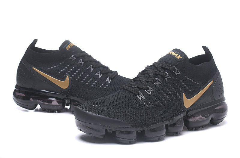 Nike Air VaporMax Flyknit 2 Sneakers in Black Gold 942842-203 - product image from the listing.
