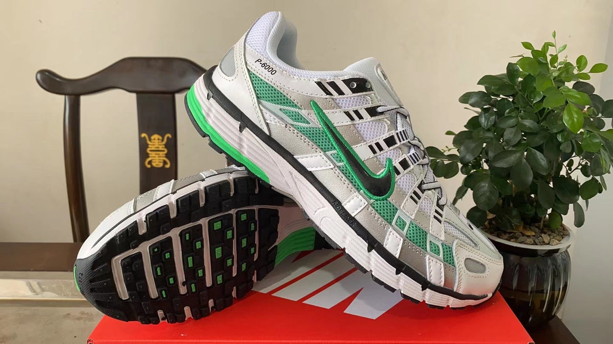 Nike P-6000 Sneakers in White Grey Green CD6404-104 - product image from the listing.