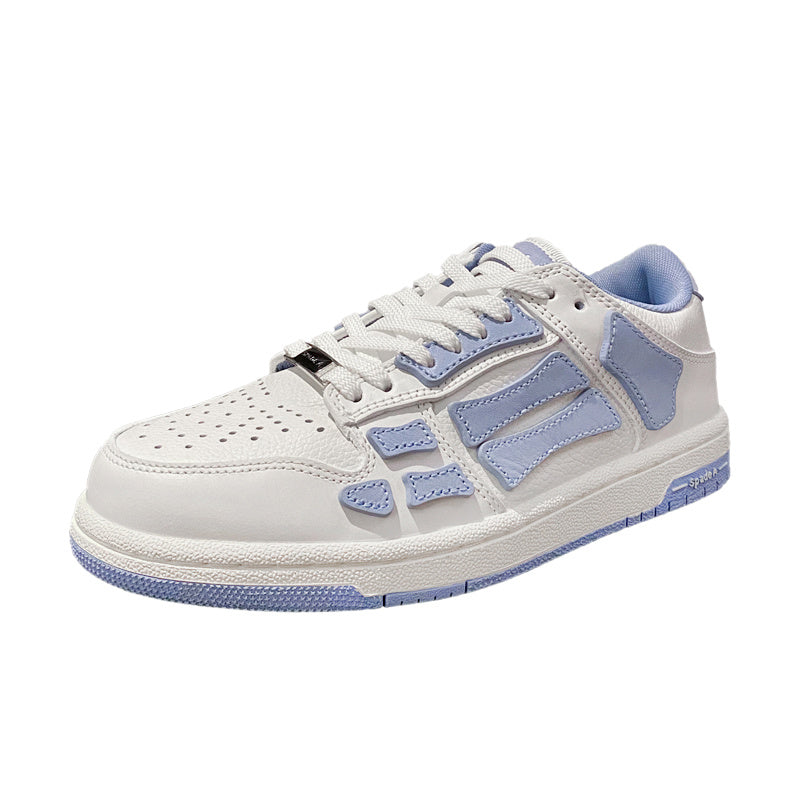 Low-Top Sneakers in White and Light Blue MFS003-113 - product image from the listing.