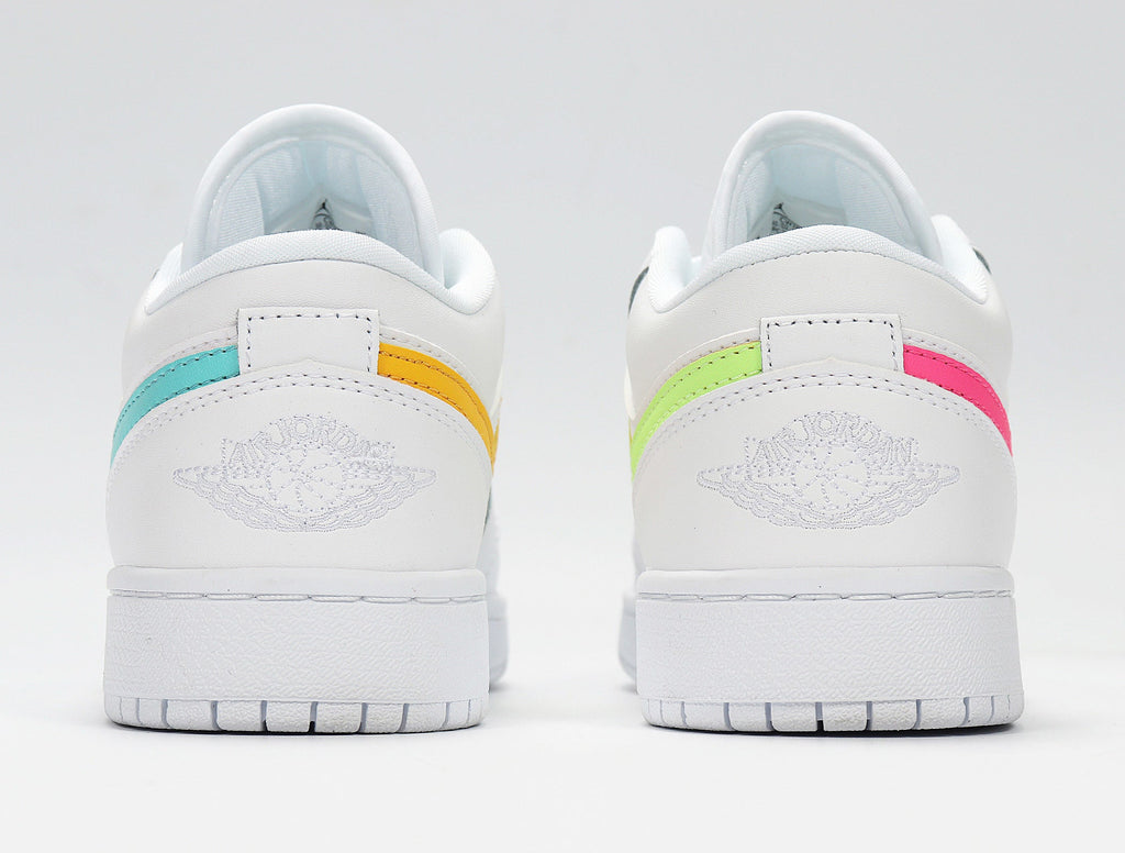 White Multicolor CW7035-100 Sneakers - Nike Air Jordan 1 Low - product image from the listing.