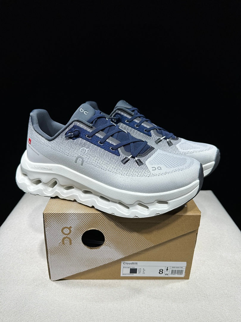 White and Navy On Cloudtilt Sneakers - product image from the listing.