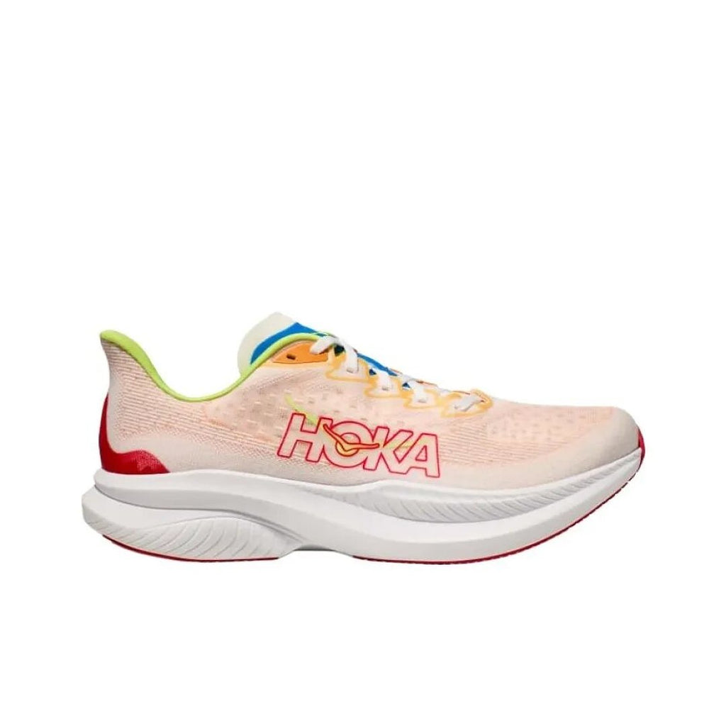 Peach and Orange HOKA Mach 6 Running Shoes - product image from the listing.