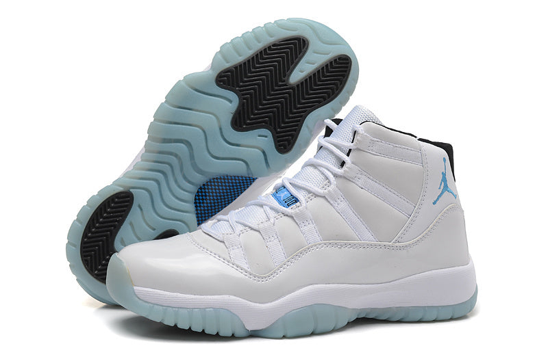 Air Jordan 11 Retro High-Top Sneakers in White and Blue - product image from the listing.