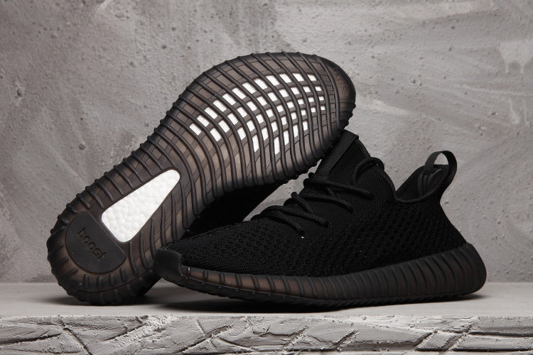 Yeezy 350 V2 Sneakers in Black Knit - product image from the listing.