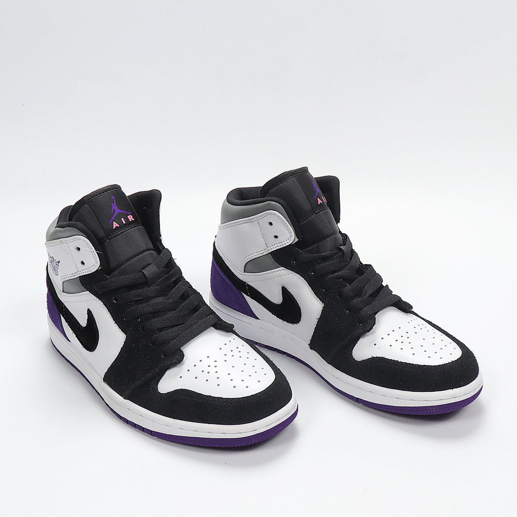Air Jordan 1 High Sneakers Black White Purple 852542-105 - product image from the listing.