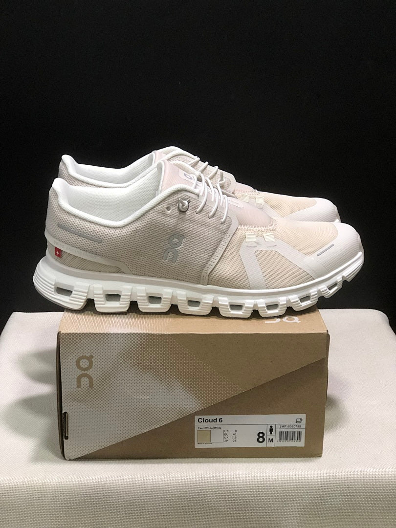 Pearl White On Cloud 6 Sneakers - product image from the listing.