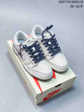 Nike SB Dunk Low White Gray Monogram-Style Trainers - product image from the listing.