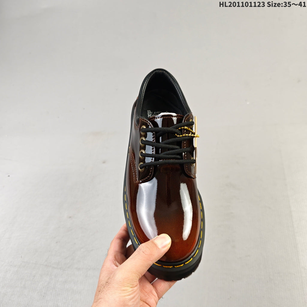Dr. Martens 1461 Smooth Platform Shoes in Cherry in Brown - product image from the listing.