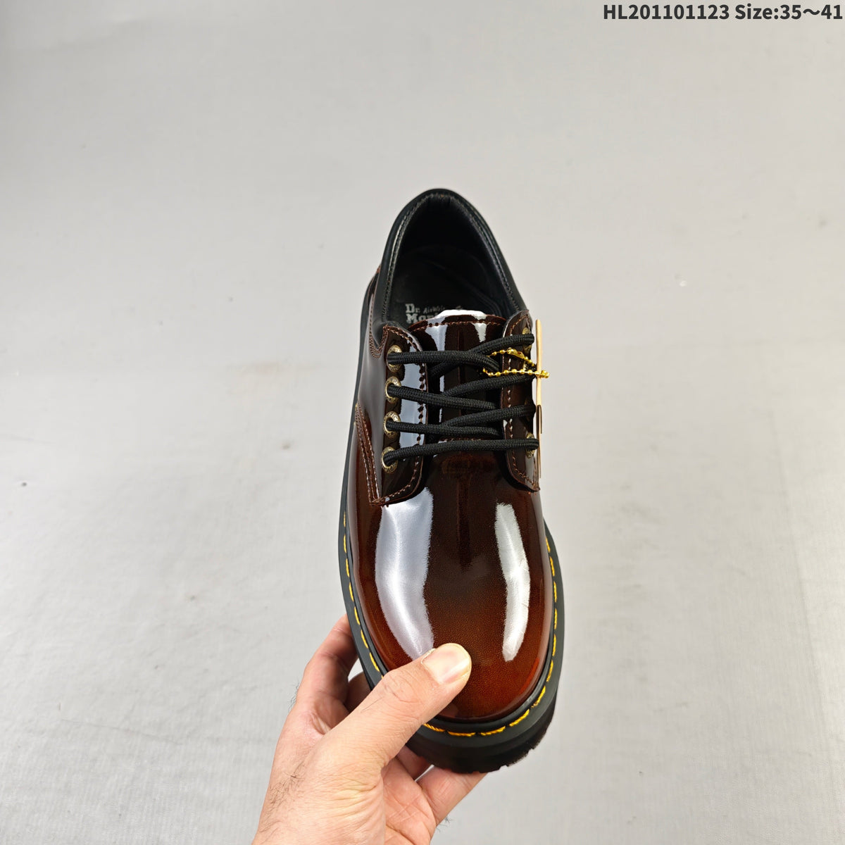 Dr. Martens 1461 Smooth Platform Shoes in Cherry in Brown - product image from the listing.