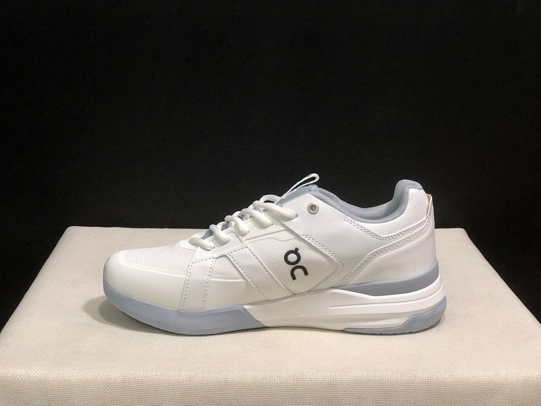 On The Roger Clubhouse Pro Tennis Shoes in White Grey - product image from the listing.