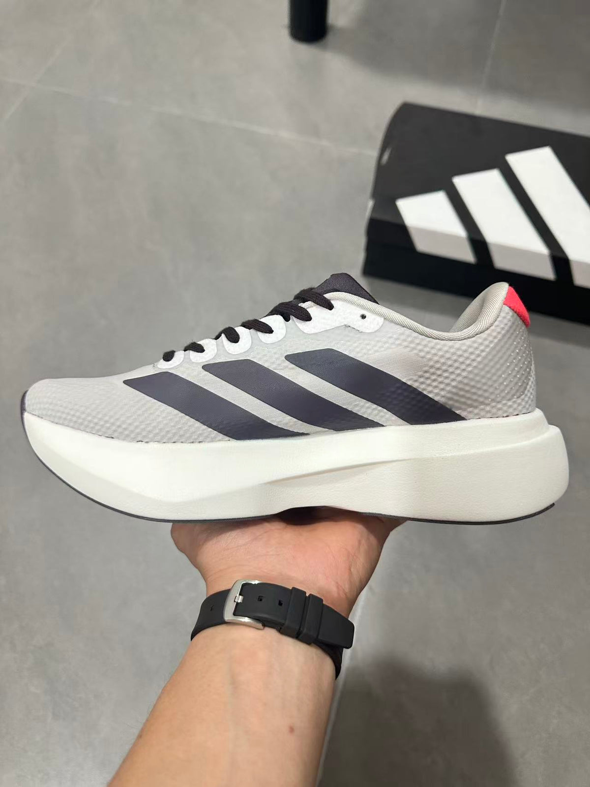 Adidas Lightstrike Pro Running Shoes in White Gray KJ3670 - product image from the listing.