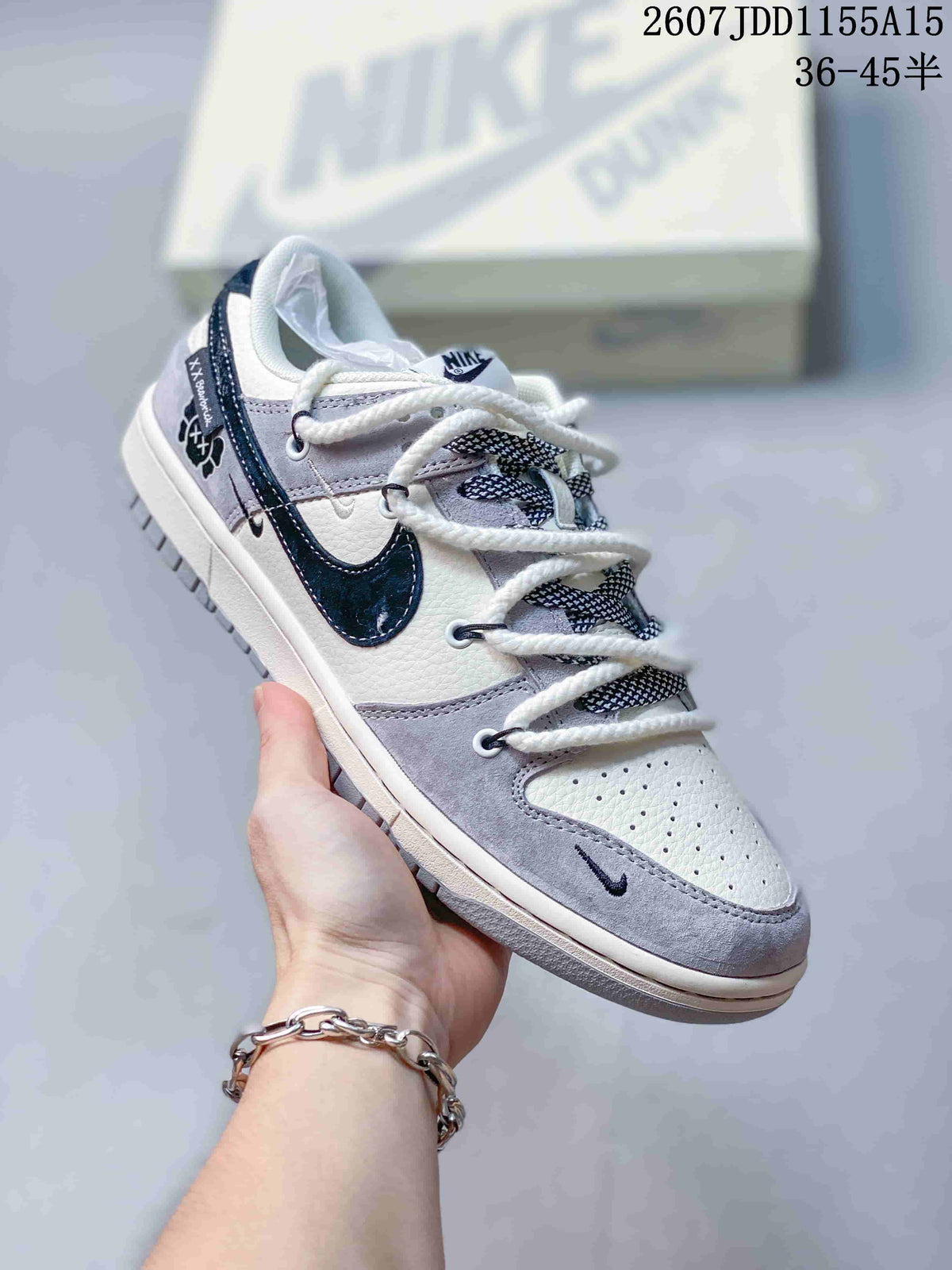 Nike SB Dunk Low Gray White Navy JDD1155A15 Trainers - product image from the listing.