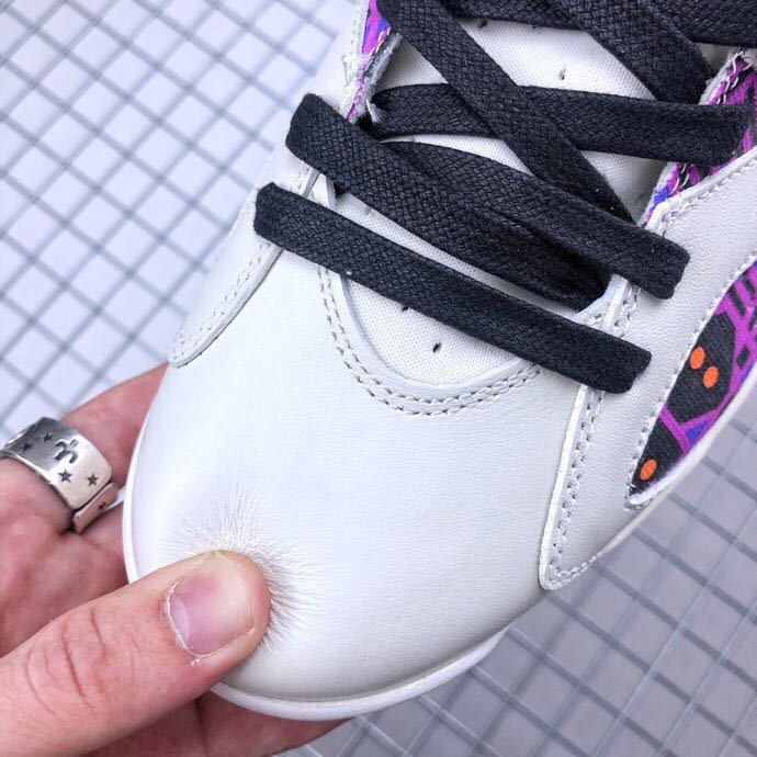 Air Jordan 6 Quai 54 White Purple Sneakers - product image from the listing.