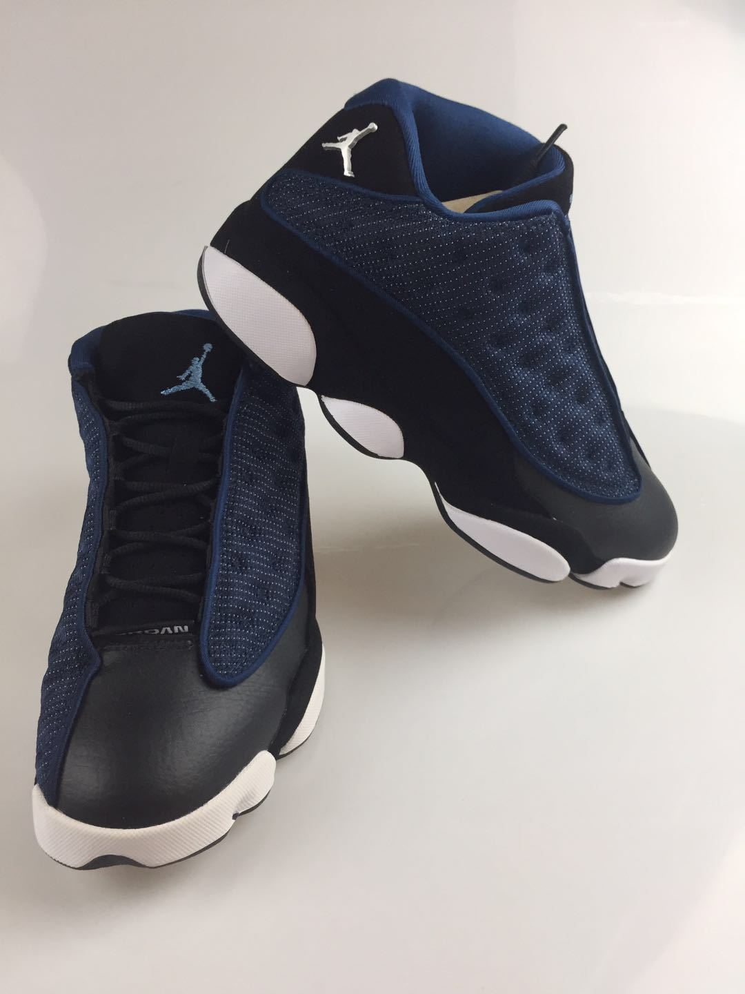 Navy and Volt Jordan Flight Club 91 Sneakers - product image from the listing.