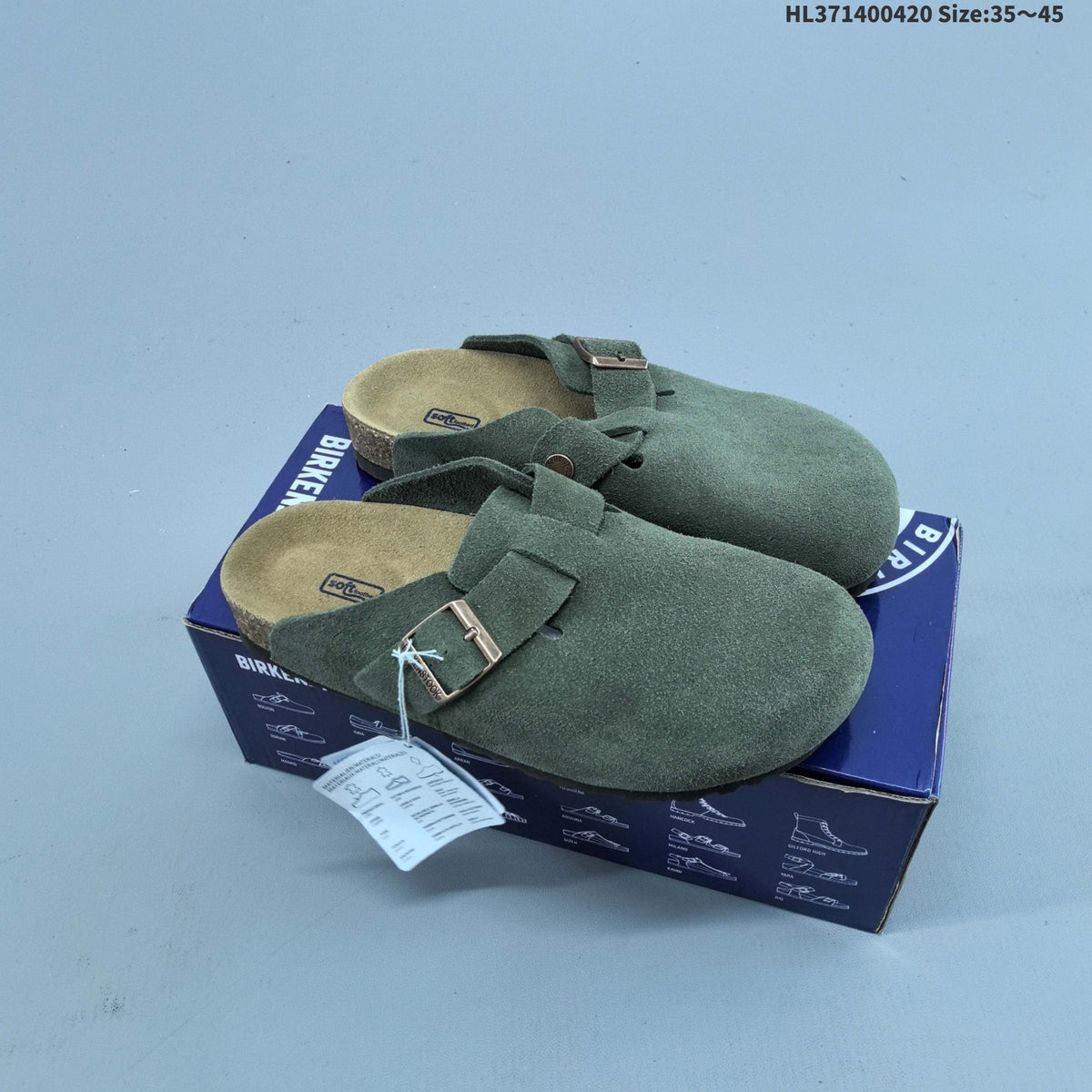 Boston VL Suede Clogs with Adjustable Buckle by Birkenstock - product image from the listing.