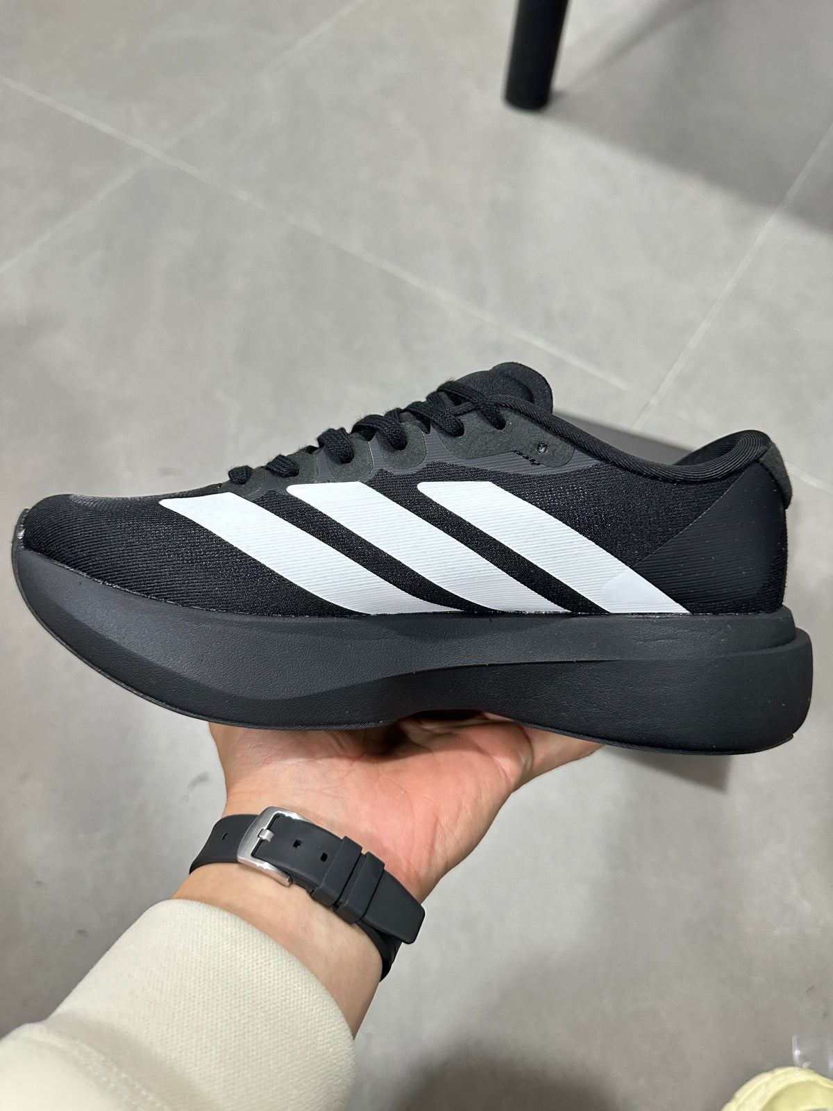 Adidas Adizero Lightstrike Pro Running Shoes in Black White - product image from the listing.