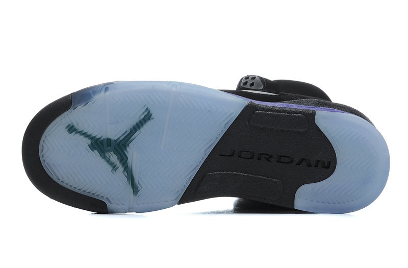 Air Jordan 5 Black Purple High-Top Sneakers 440892-007 - product image from the listing.