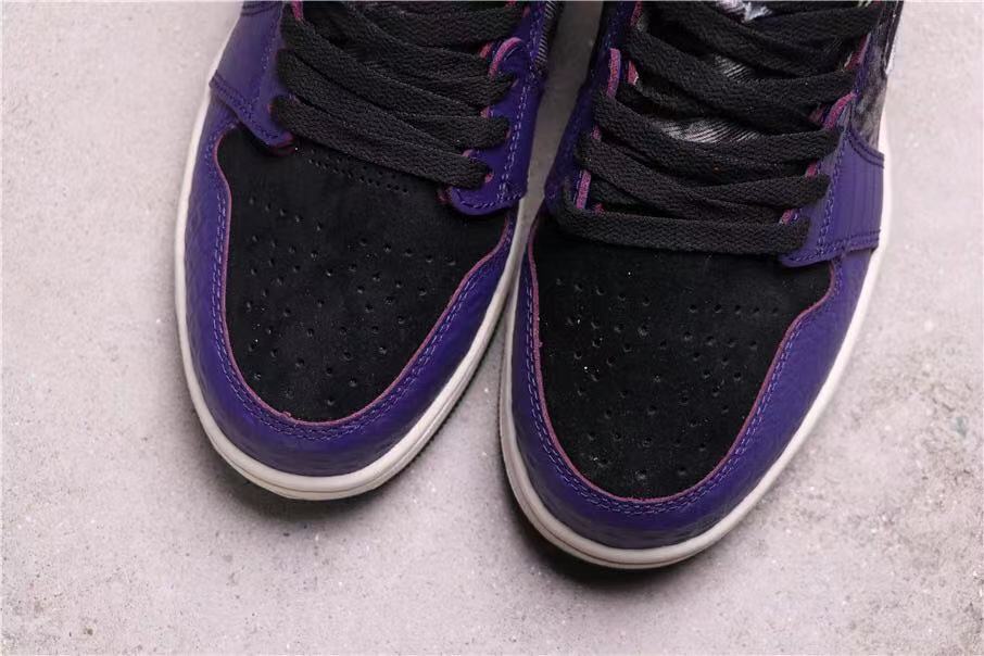 Jordan 1 Zoom Air CMFT Bayou Boys in Black Purple DC2133-500 - product image from the listing.