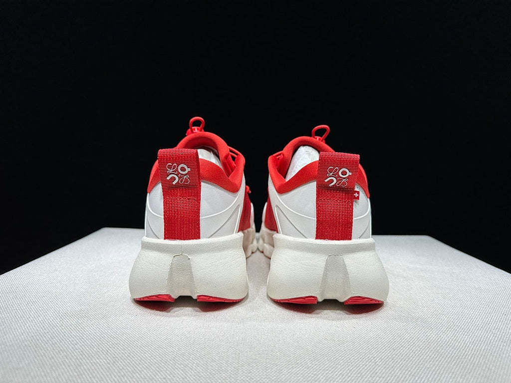On x Loewe Cloudventure 3.0 Sneakers in Red and White - product image from the listing.