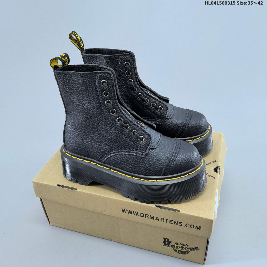 Black Platform Lace-Up Ankle Boots by Dr. Martens - product image from the listing.