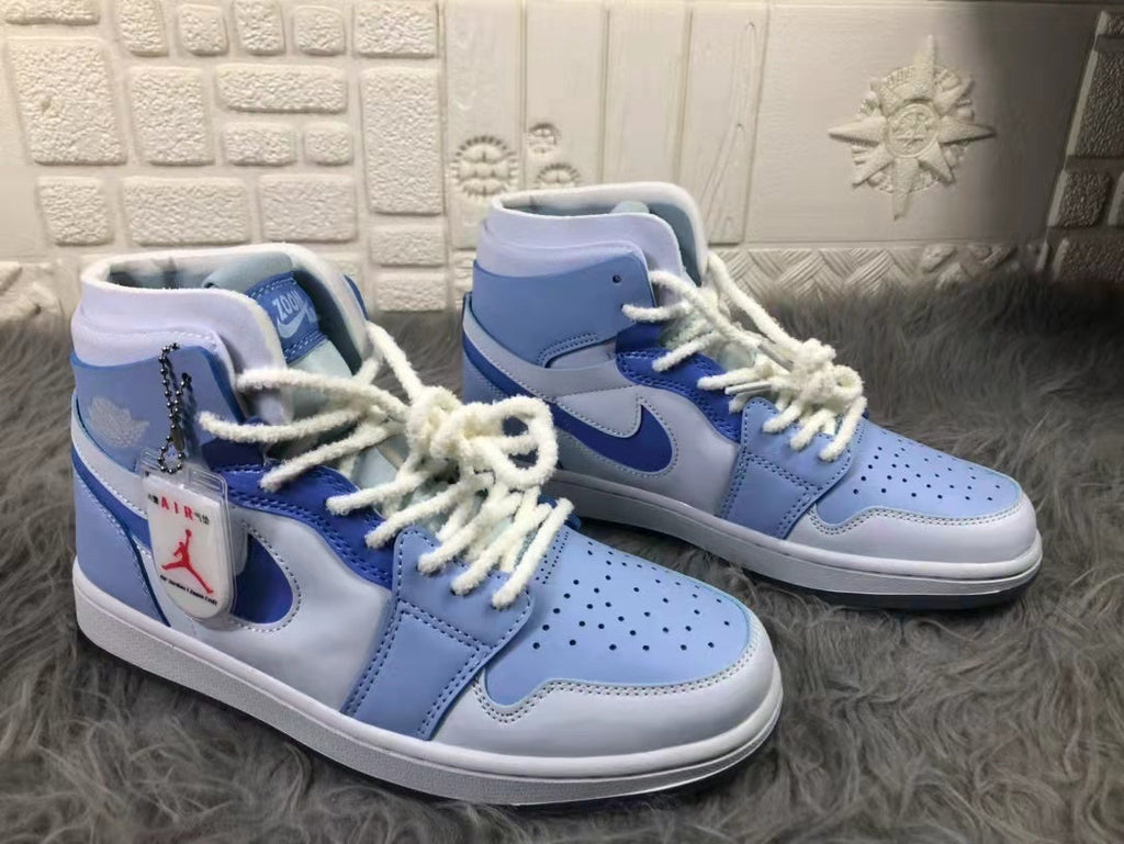 Air Jordan 1 Zoom CMFT High-Top Sneakers Blue White - product image from the listing.