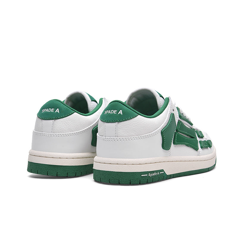 Low-Top Sneakers in White and Green MFS003-114 - product image from the listing.