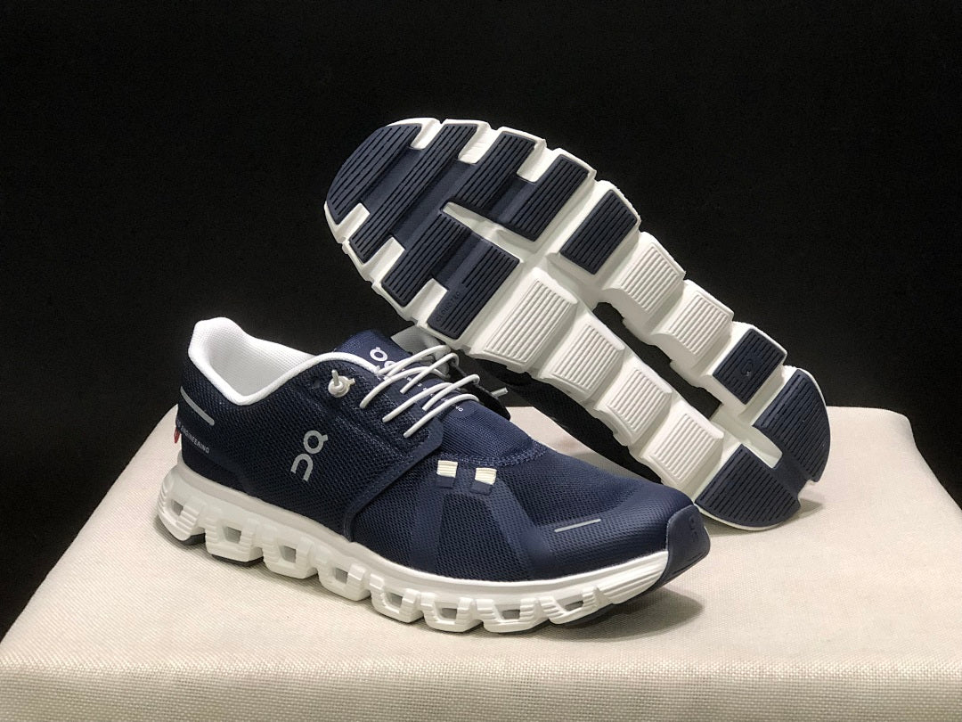 Navy and White On Cloud 6 Sneakers - product image from the listing.