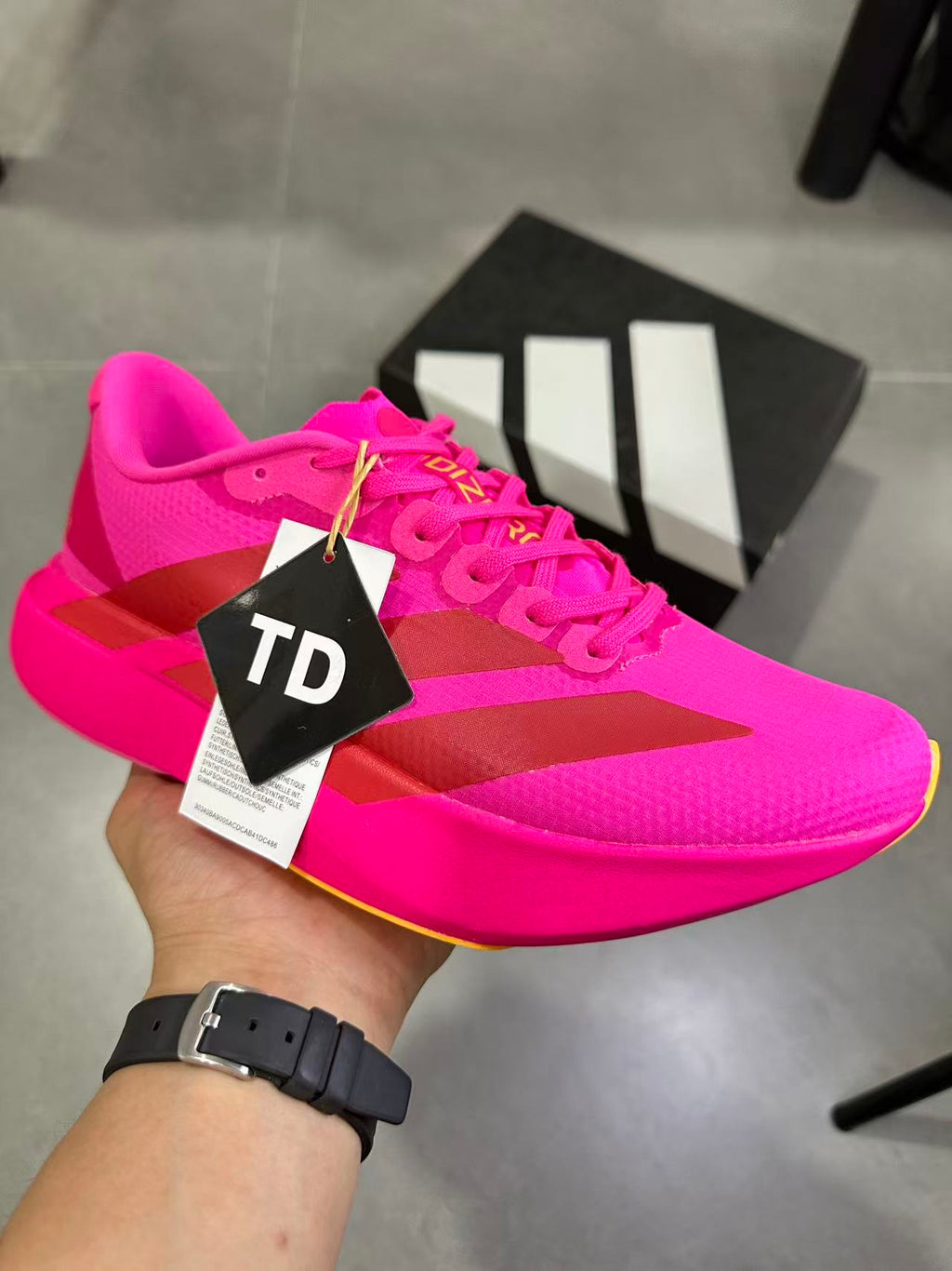 Magenta adidas Lightstrike Pro Running Shoes KI6902 - product image from the listing.