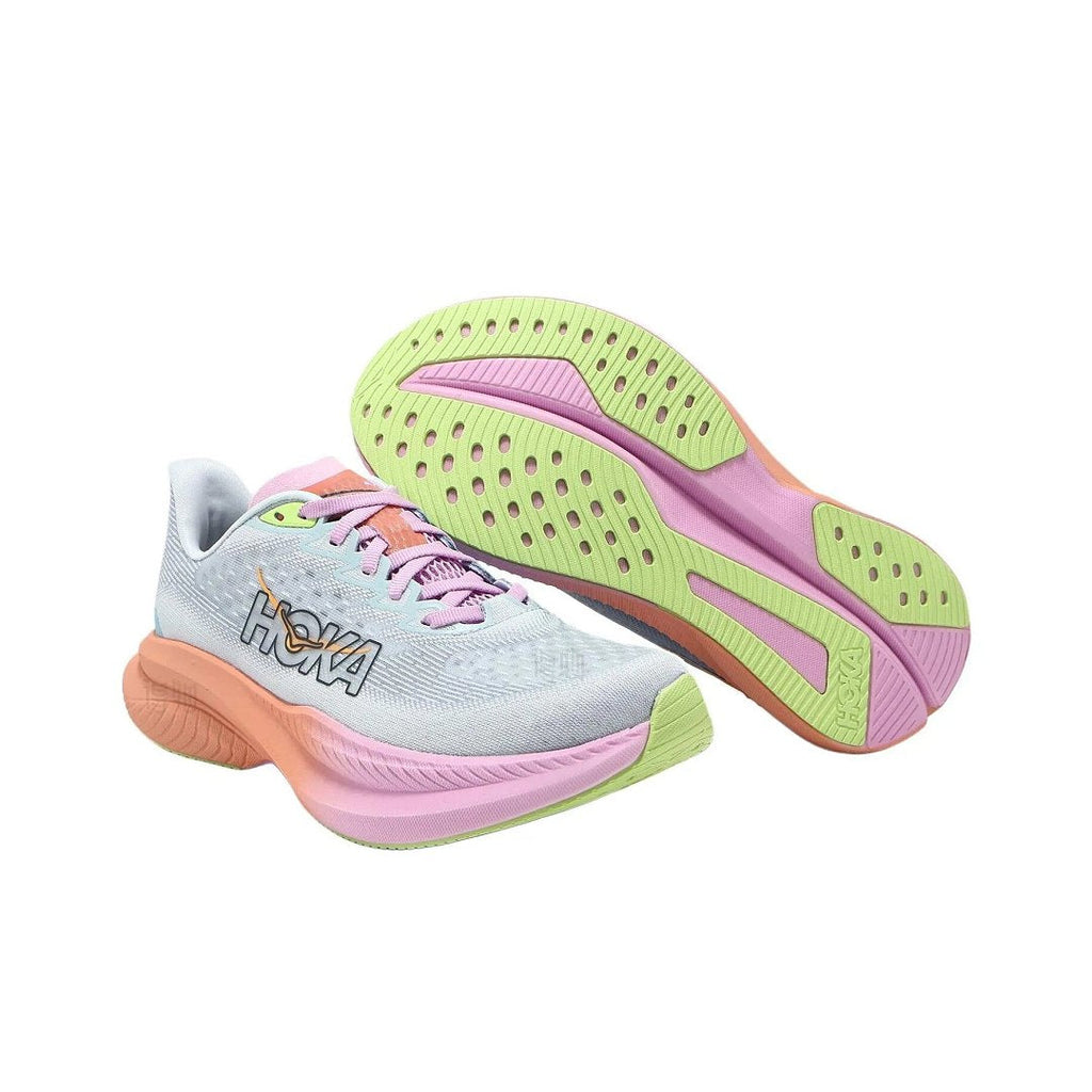 HOKA Running Shoes in Gray, in Pink and Lime - product image from the listing.