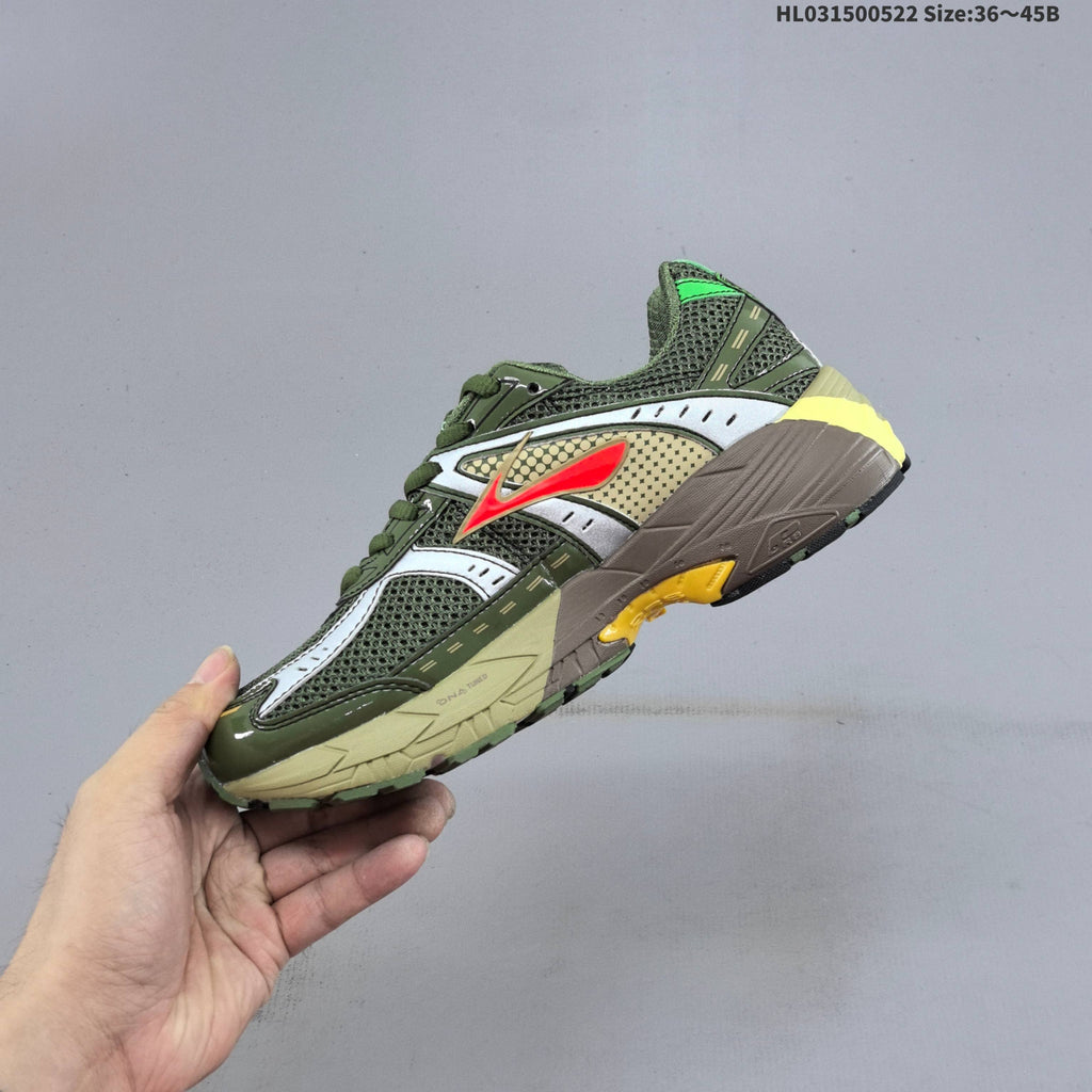 Brooks Adrenaline GTS 10 Running Shoes, in Olive Green - product image from the listing.