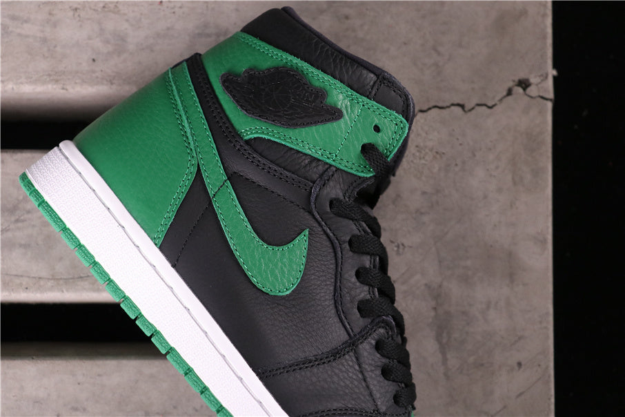 Air Jordan 1 High Pine Sneakers in Green Black 555088-030 - product image from the listing.