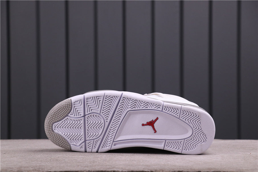 Air Jordan 4 CT8527-100 White Gray Speckled Sneakers - product image from the listing.