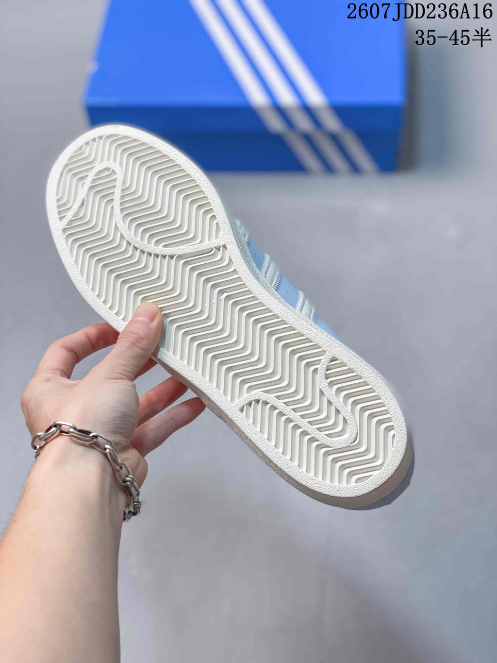adidas Superstar Sneakers in Light Blue and White JDD236A16 - product image from the listing.