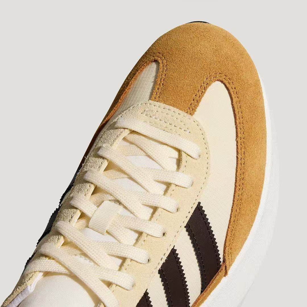 Cream and Tan adidas Nizza Platform Low Sneakers - product image from the listing.