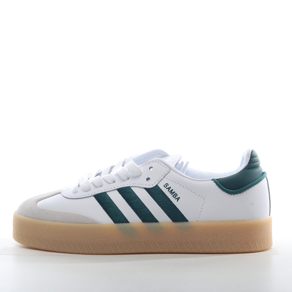 adidas Samba Platform Trainers White Green Gum Sole - product image from the listing.