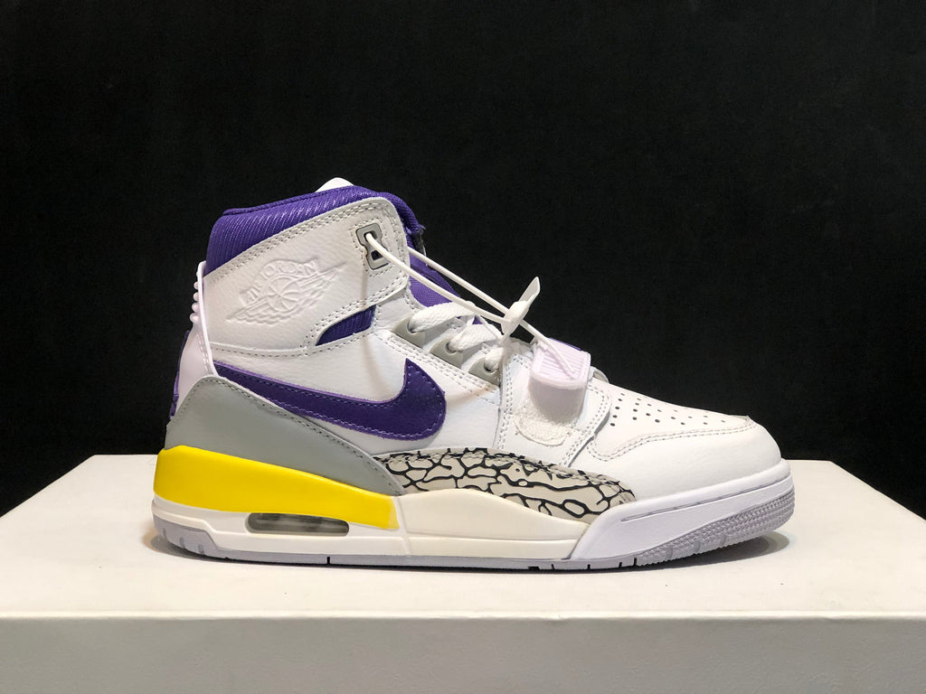 Air Jordan Legacy 312 Lakers White Purple Sneakers AT4040-157 - product image from the listing.