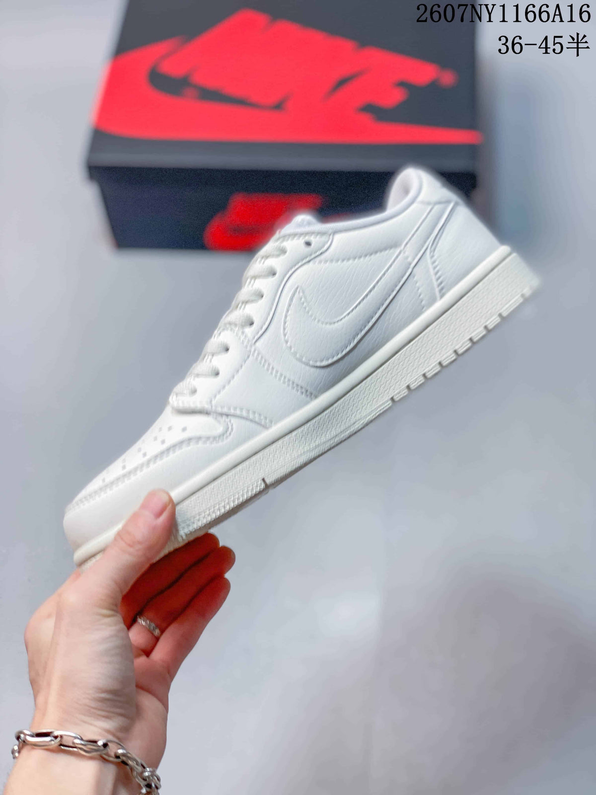 Nike Air Jordan 1 Low Sneakers in White 2607NY1166A16 - product image from the listing.
