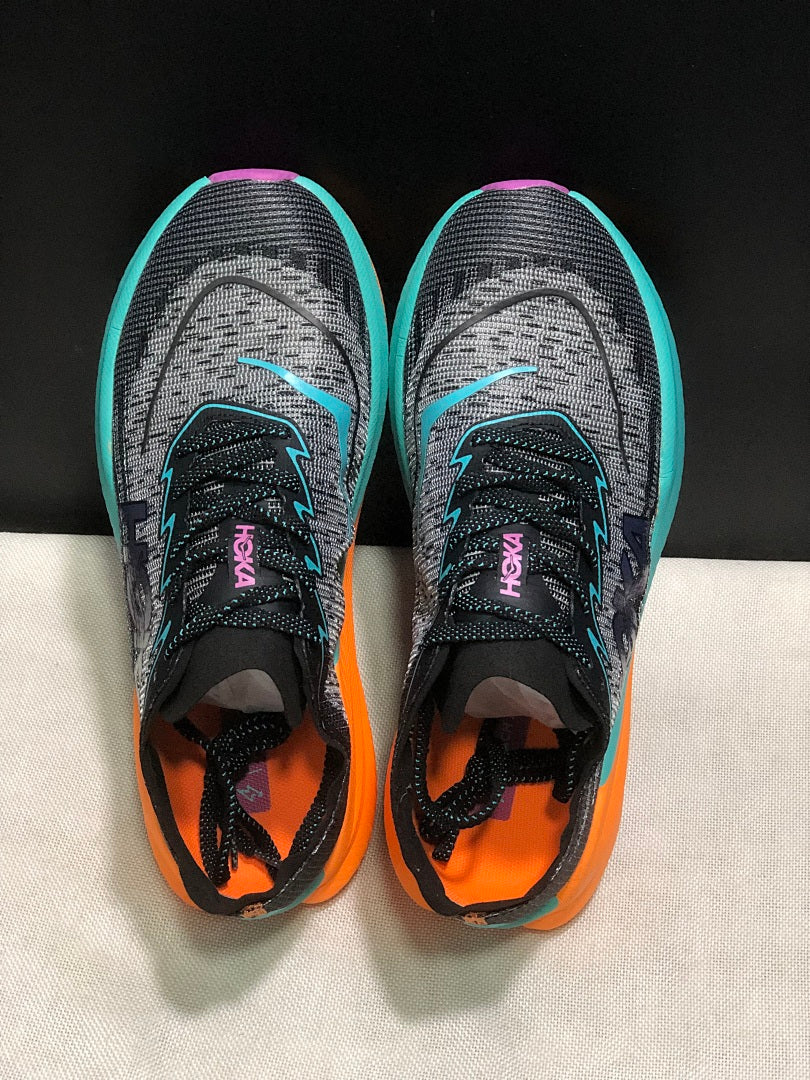 HOKA Mach X 2 Running Shoes, in Black and Turquoise - product image from the listing.
