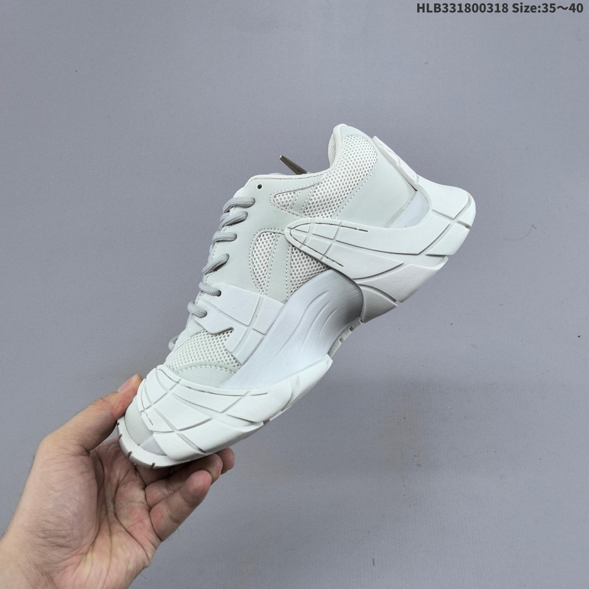 Gray and Pink GG-CC Chunky Platform Sneakers - product image from the listing.