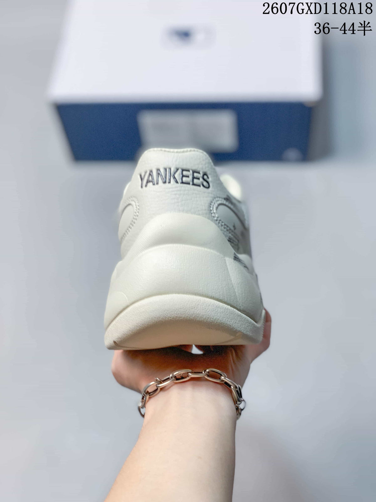 MLB Big Ball Chunky Sneakers in White Black 2607GXD118A18 - product image from the listing.