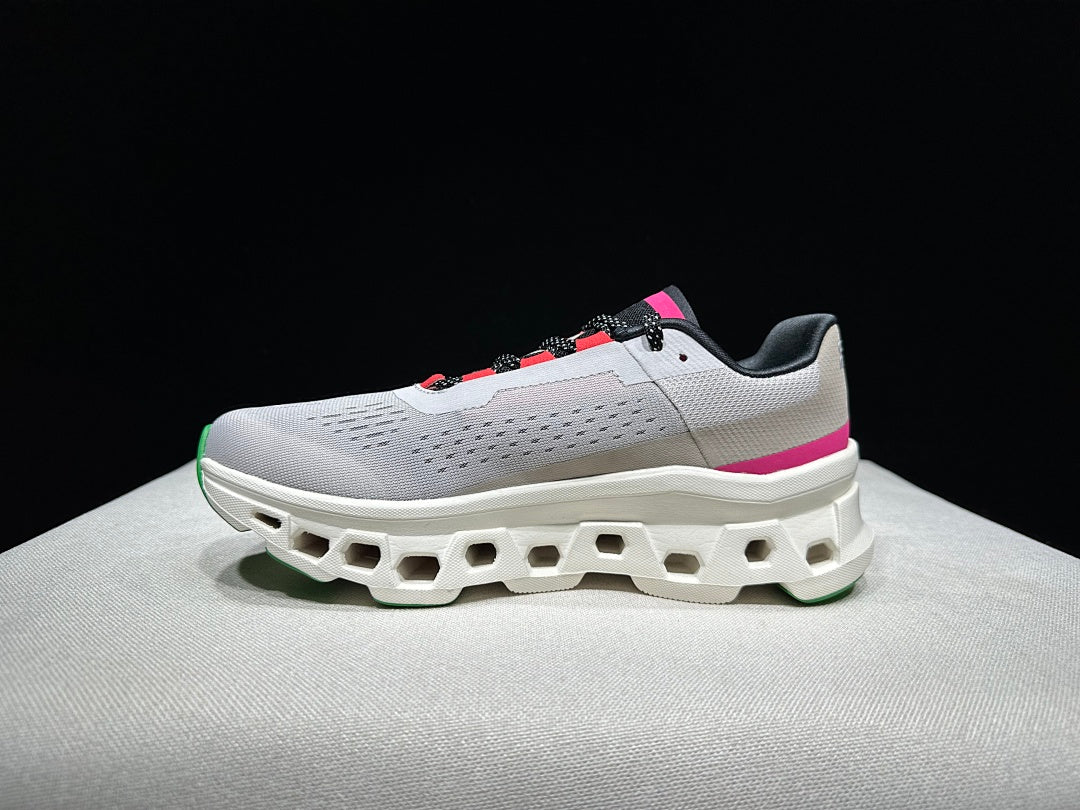 Gray and Brown On Cloudmonster Running Shoes - product image from the listing.