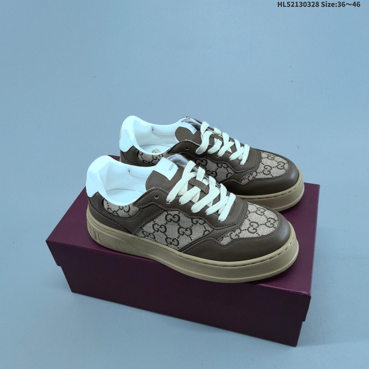 Gucci Low-Cut Platform Sneakers, Style HL52130328 - product image from the listing.